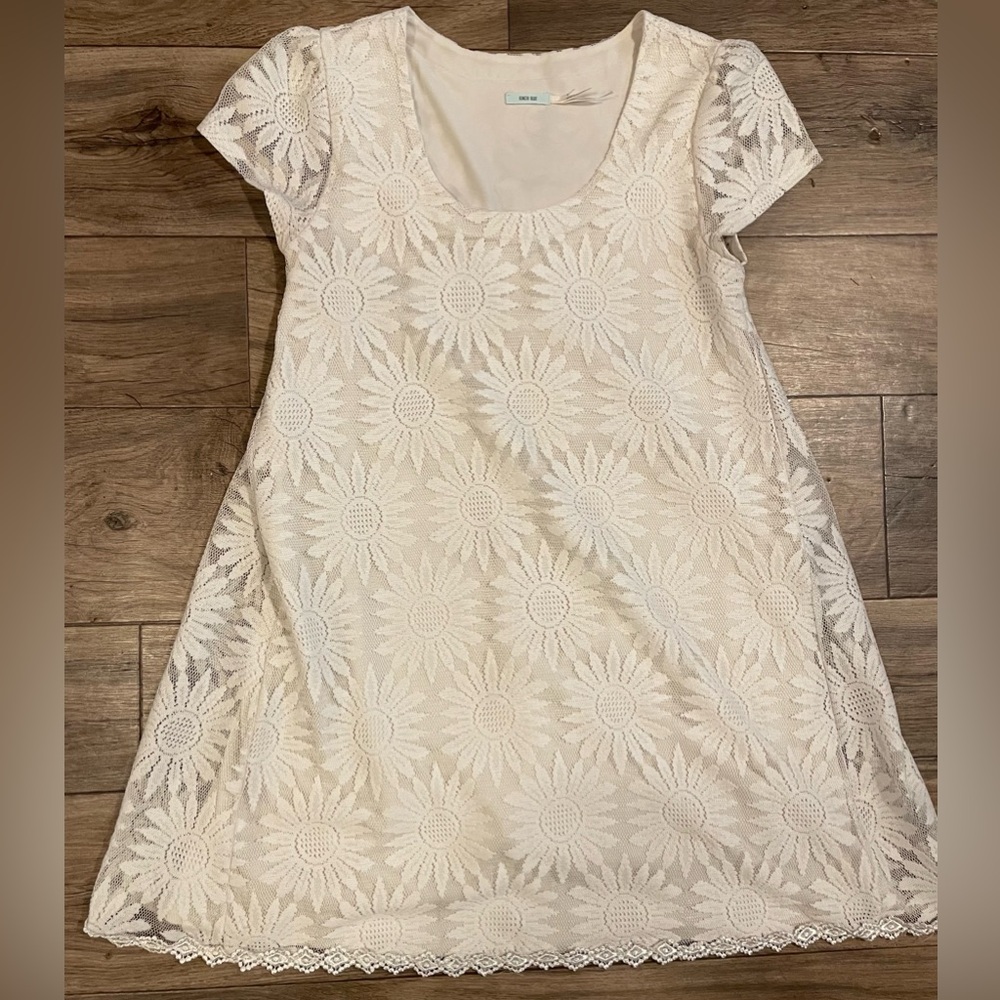 Kimchi Blue Lace Sunflower Boho Mini Dress medium